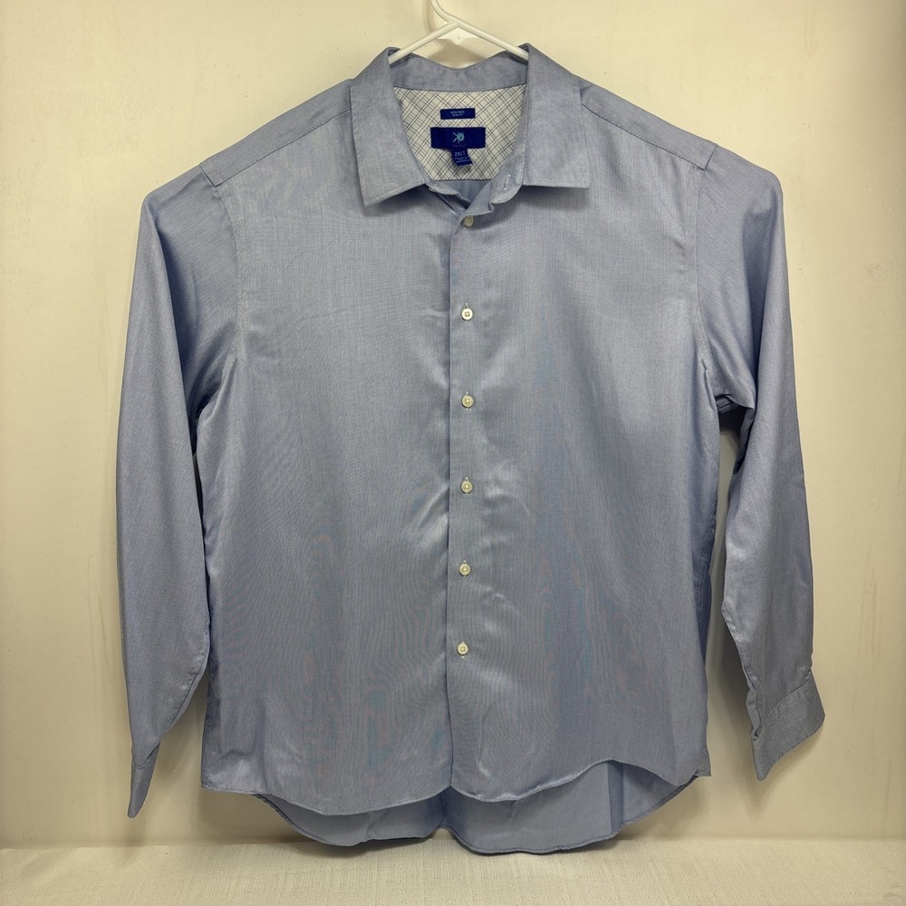 Egara Non Iron Slim‎ Fit Men's Long Sleeve Blue Button Up Shirt Size 2XLT EUC